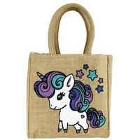 Domelo Domelo Kinder Handtasche Mädchen Jute Tasche kleine Schultertasche mit Einhorn – Produktbild 1 von 1