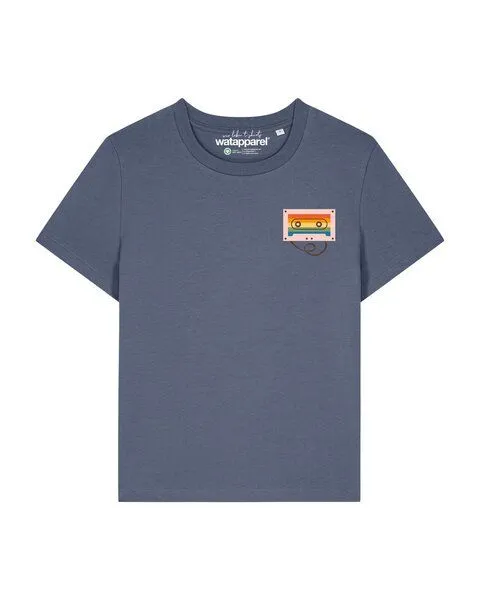 watapparel watapparel T-Shirt Frauen Rainbow Cassette, Blue grey, – Produktbild 1 von 2