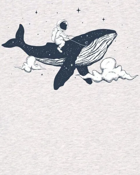watapparel watapparel T-Shirt Frauen Spacewhale, Cool heather grey, – Produktbild 3 von 4