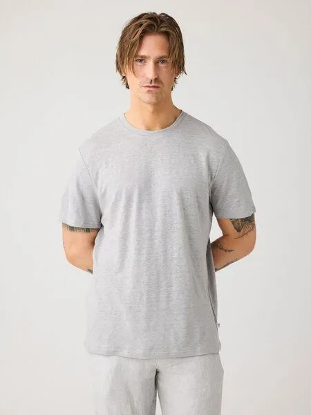 KnowledgeCotton Apparel KnowledgeCotton Apparel T-Shirt aus Bio-Leinen, Grau-ultimate-grey, – Produktbild 1 von 4