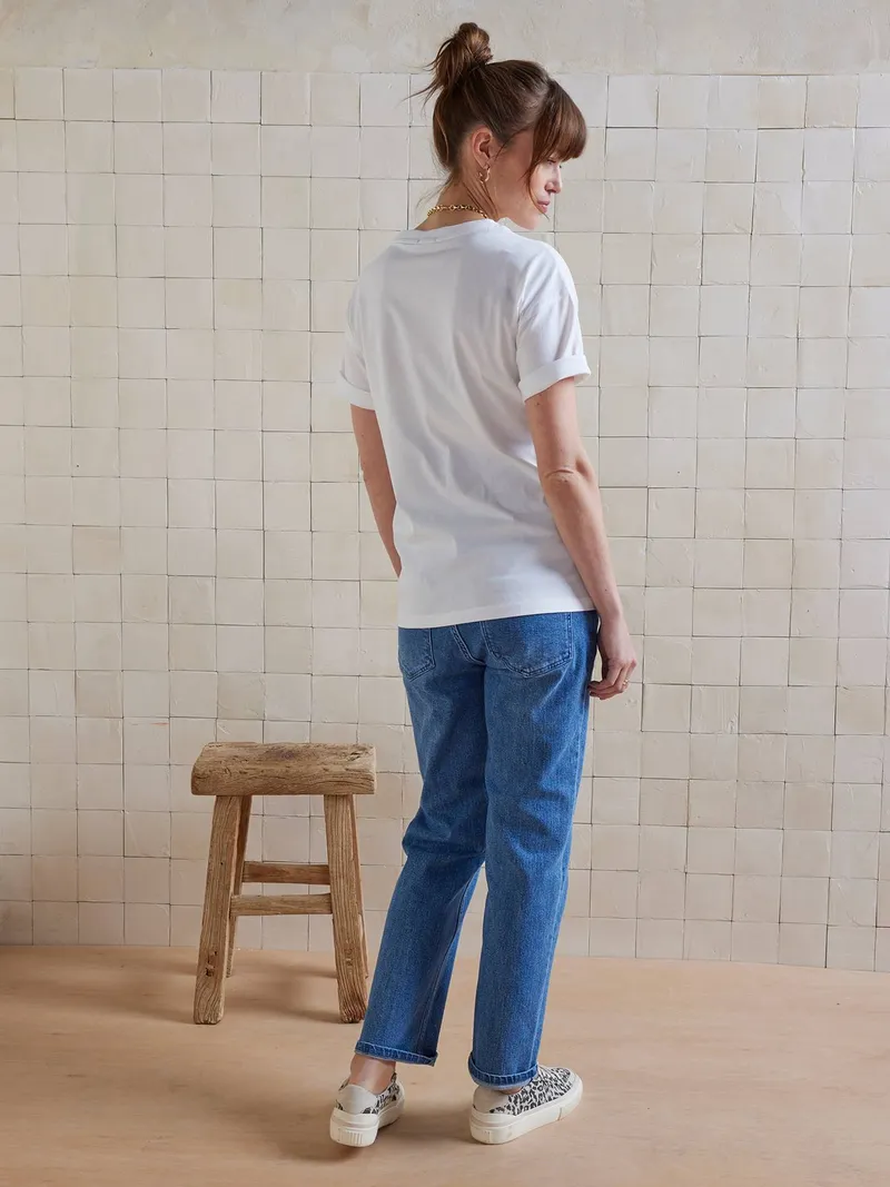 Vertbaudet Kurzärmeliges Umstands-Shirt BASIC, Weiß, – Produktbild 3 von 4