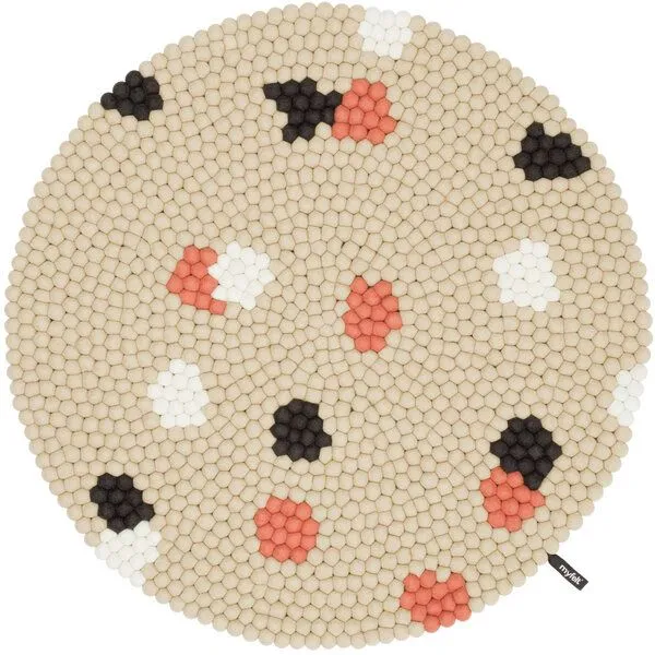 myfelt myfelt Terra Filzkugelteppich rund, 100% Schurwolle, Brown, – Produktbild 1 von 8