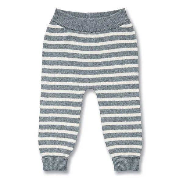 Sense Organics Sense Organics Baby Strickleggings, Modell PABLO, Anthrazit-creme melange geringelt, – Produktbild 1 von 3