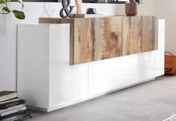 Home affaire Sideboard Coro, Kommode, Schrank, Kredenz, grifflos mit Einlegeböden, 1 Klappe, 6 Türen, Doppeltiefe, B/T/H 200x86x45cm – Produktbild 1 von 1