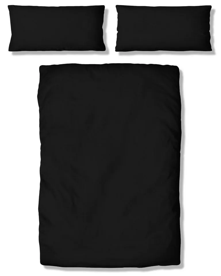 OTTO home Bettwäsche Desner 100% Microfaser, extra weich, allergikerfreundlich, Microfaser, 2 teilig, Premium Qualität, uni, schnell trocknend, pflegeleicht, ab 135x200 cm, Schwarz, – Produktbild 6 von 6