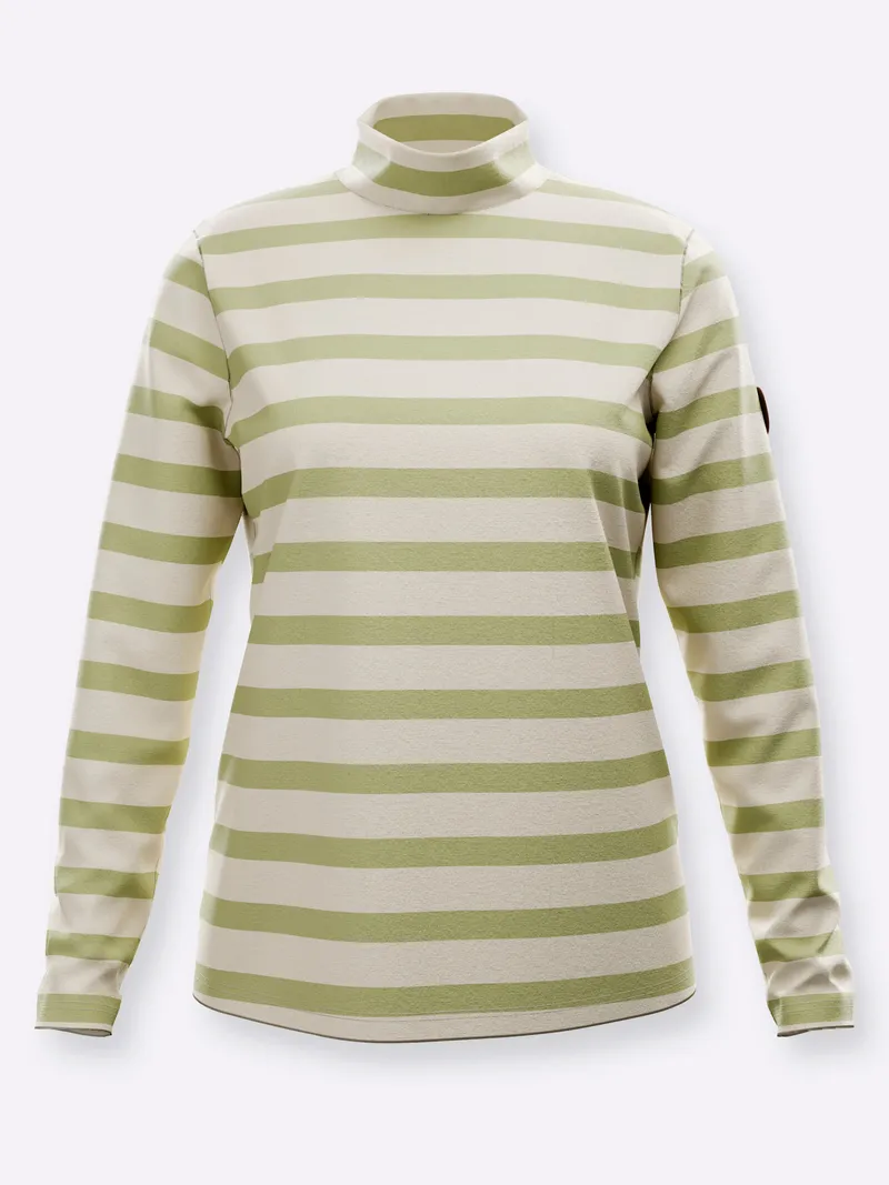 Witt Stehkragenshirt schilf-sand-geringelt, Schilf-sand-geringelt, – Produktbild 1 von 2