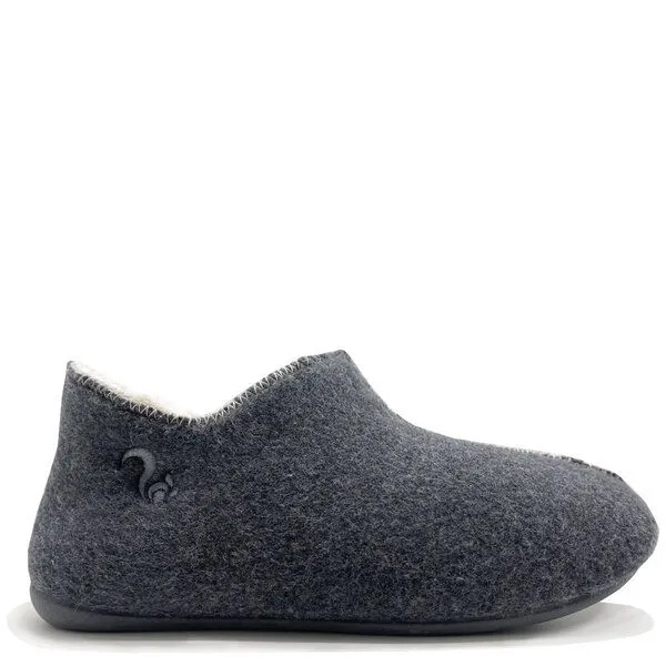 thies Veganer Hausschuh "thies ® Organic Slipper Boot ", aus Bio-Baumwolle, fair produziert, Anthracite (dunkelgrau), – Produktbild 1 von 4