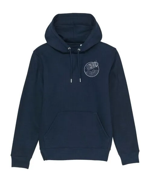 vis wear vis wear Kompass Qualle Unisex Premium Hoodie, Marineblau, – Produktbild 2 von 2