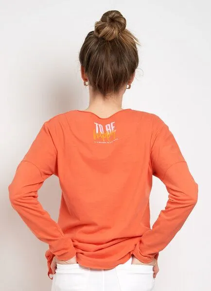 SPARKLES OF LIGHT SPARKLES OF LIGHT Yoga Shirt | HAPPINESS, Rot-orange (orange), – Produktbild 4 von 4