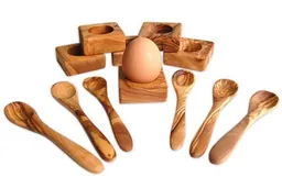 Olivenholz erleben Olivenholz erleben 6er Set Eierbecher Troué inkl. 6 Eierlöffel – Produktbild 1 von 1
