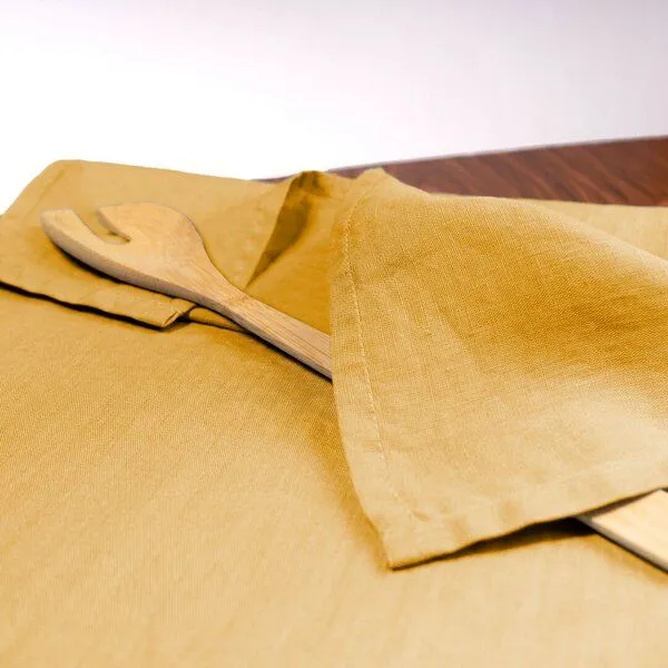 KUSHEL KUSHEL Leinen Tea Towel Duo, Curry gold gelb, – Produktbild 2 von 3