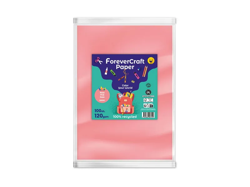 Clairefontaine 100 Blatt Tonpapier DIN A4 "forever craft paper" 120g/m² rosa – Produktbild 1 von 1