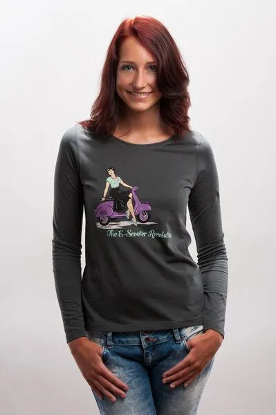 108 Degrees 108 Degrees E-Scooter Longsleeve grau, GOTS – Produktbild 1 von 2