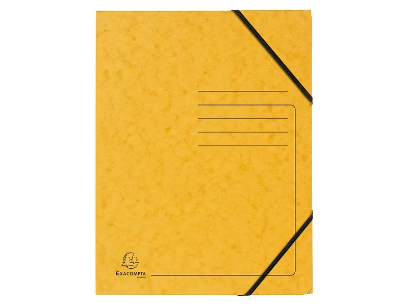 Exacompta 25 Exacompta Eckspannmappen, Colorspan-Karton, 355 g/m², DIN A4, Gummizug, gelb – Produktbild 1 von 1