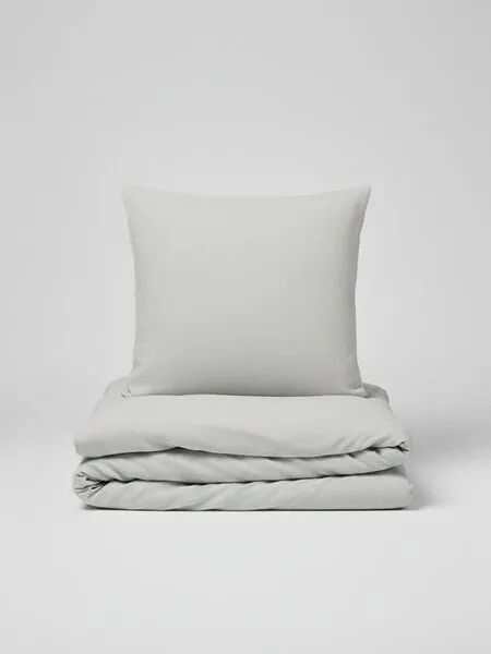 Nature by Adam Nature by Adam Bettwäsche 2tlg aus 100% Bio-Baumwolle - Made in Germany - Uni Collection light, Hellgrau, – Produktbild 1 von 4