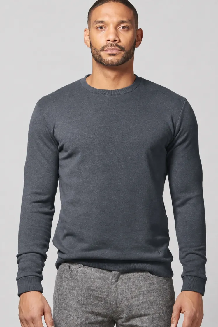 HempAge Hempage Herren vegan Sweatshirt Regular Fit Dunkelgrau, Grau, – Produktbild 1 von 2