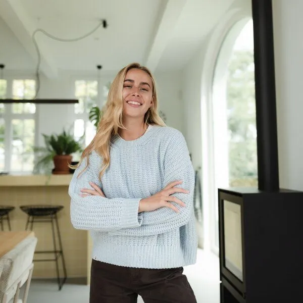 NORDLICHT NORDLICHT Wollpullover Mara aus 100% recycelter Wolle, Hellblau (blau), – Produktbild 3 von 4