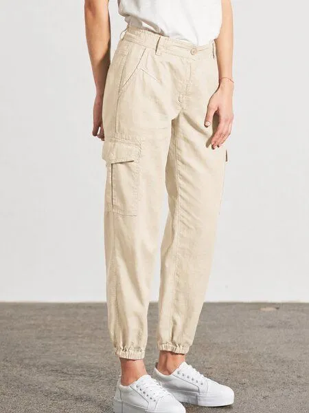 HempAge HempAge Sportliche Cargohose Damen Hanf/Biobaumwolle, Gobi(beige), – Produktbild 2 von 4