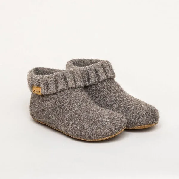 Gottstein Gottstein Hüttenschuh Knit Boot aus 100% Schurwolle - Filz-Hausschuh made in Tirol, Braun, – Produktbild 1 von 8