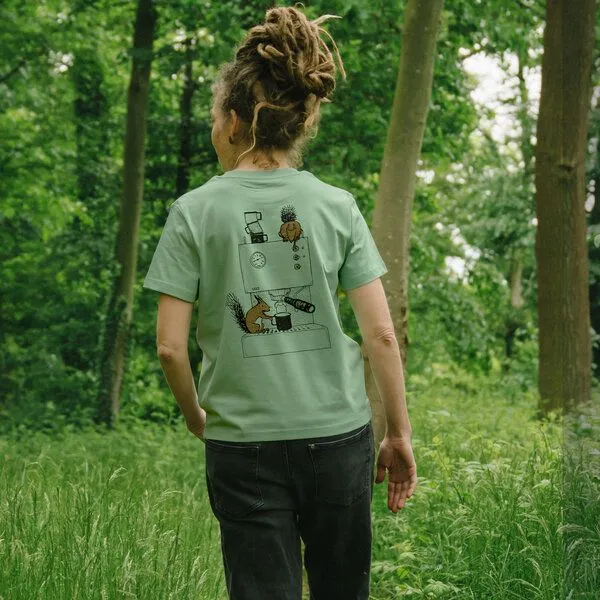 Cmig Cmig Damen T-Shirt Kaffee-Hörnchen für Espressoliebhaber, Misty jade (grün), – Produktbild 3 von 4