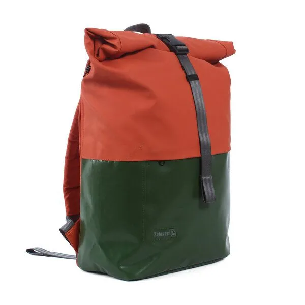 7clouds 7clouds Rolltop-Rucksack Nomo 7.1, Jungle green-orange, – Produktbild 3 von 4
