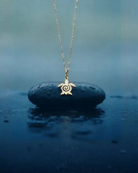 Zeachild Zeachild Kette mit Schildkröte aus Edelstahl, Gold, – Produktbild 1 von 3