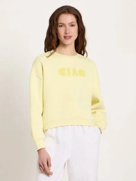 LANIUS LANIUS Statementsweatshirt Pullover aus Bio-Baumwolle, Gelb (pastel-sun), – Produktbild 3 von 4