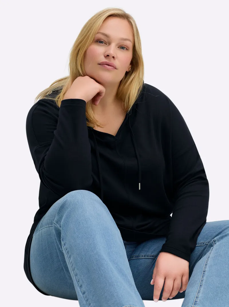 sheego Sweatshirt, Tiefblau, – Produktbild 3 von 3