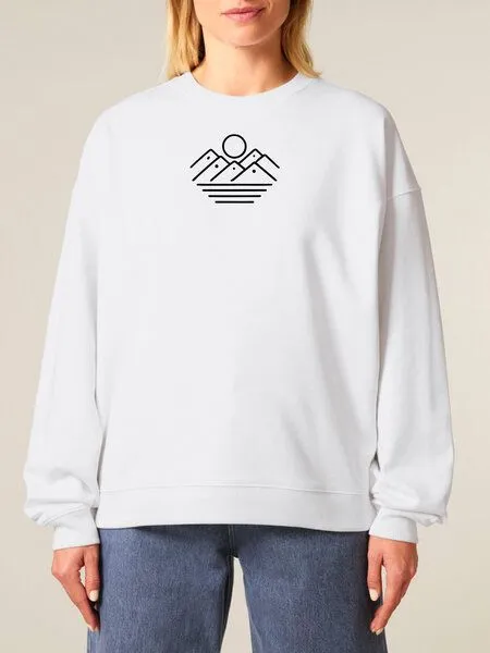Human Family Human Family Bio Unisex oversize Sweatshirt - "Mountain Silhouette", Weiss, – Produktbild 1 von 2