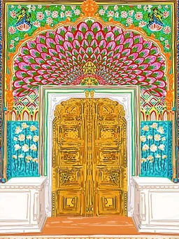 Photocircle Photocircle Poster / Leinwandbild - Jaipur Palace Front Entrance Door – Produktbild 1 von 1