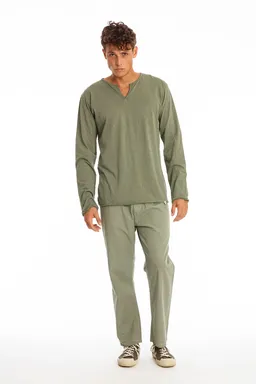 RAVENS VIEW IBIZA RAVENS VIEW IBIZA Herren vegan T-Shirt Lange Ärmel Eros Khaki Grün – Produktbild 1 von 1