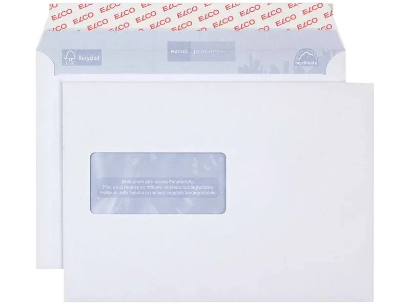 Elco 500 Elco Proclima Briefumschläge DIN C5, mit Haftklebung, mit Fenster – Produktbild 2 von 3