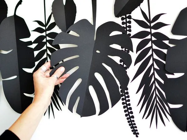 renna deluxe renna deluxe Dschungel Tropen Blätter für die Wand, Weiß, – Produktbild 2 von 4