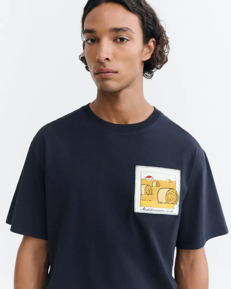 thinking mu Thinking MU Herren vegan T-Shirt Aaron Straw Camp Navy, Extra dunkelblau, – Produktbild 1 von 2