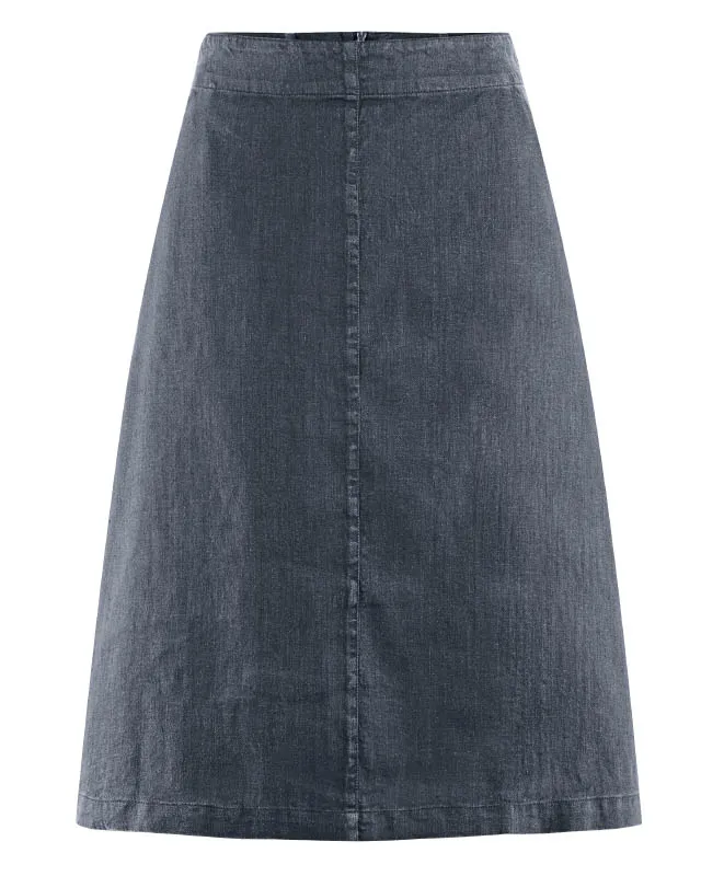 HempAge Hempage Damen vegan Midi Rock Luftig Dunkelgrau, Grau, – Produktbild 2 von 2
