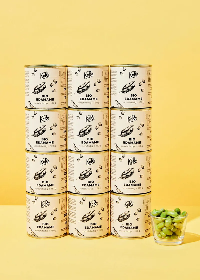 KoRo Grüne Bio Edamame in der Dose 12 x 130 g – Produktbild 1 von 5