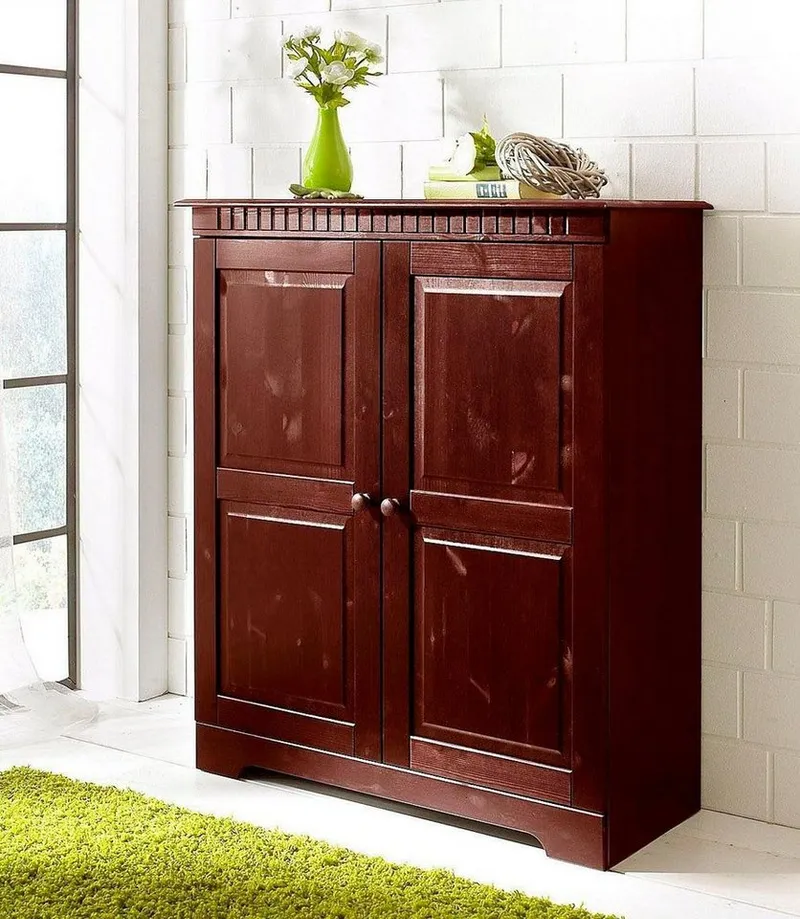 OTTO home Kommode Cubrix, aus schönem massivem Kiefernholz, Höhe 100 cm, Braun, – Produktbild 2 von 5