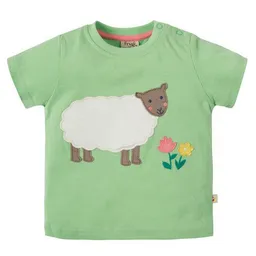 Frugi Frugi T-Shirt mit Schaf in grün – Produktbild 1 von 1