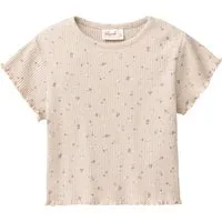 People Wear Organic People Wear Organic Kurzarm-Shirt kleine Blümchen sand Gr. 134/140, Natur, – Produktbild 2 von 3