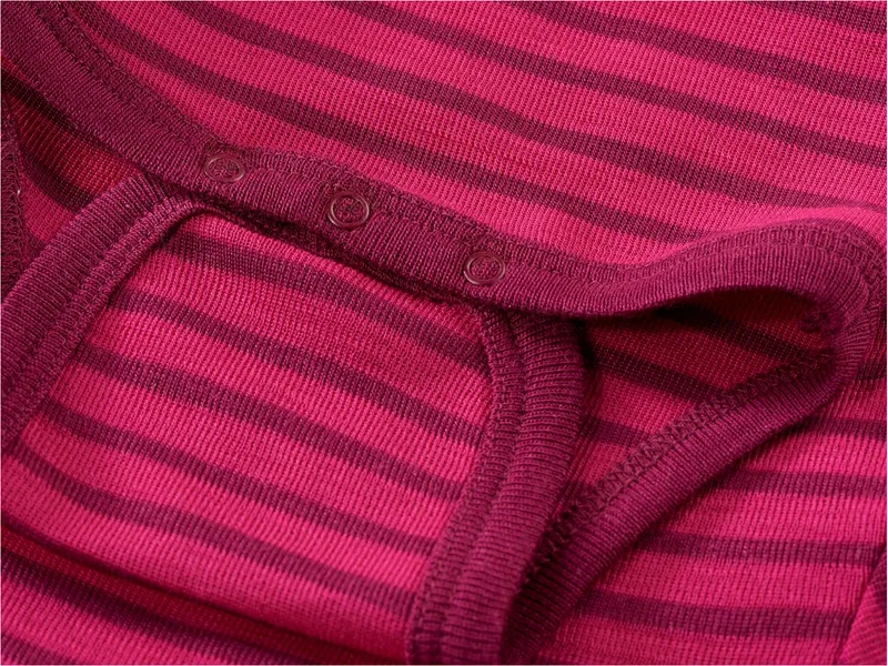 Engel natur Engel Natur Baby Body Langarm Wolle Seide himbeere-geringelt Gr.74/80, Pink, – Produktbild 2 von 2