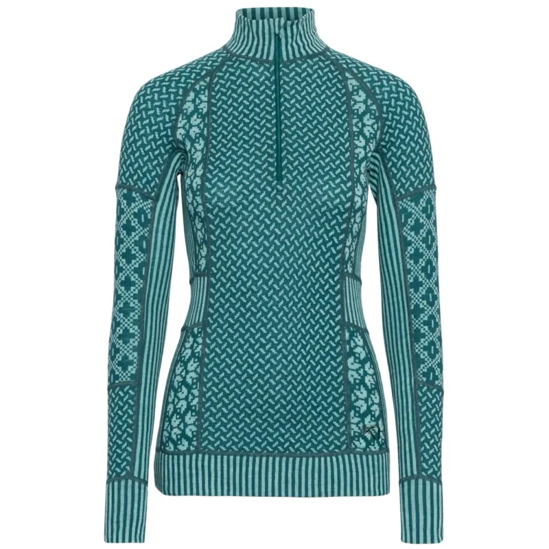 Kari Traa Langarm Shirt 1/2 Reißverschluss für Damen Kari Traa Smekker, Vert, – Produktbild 1 von 1