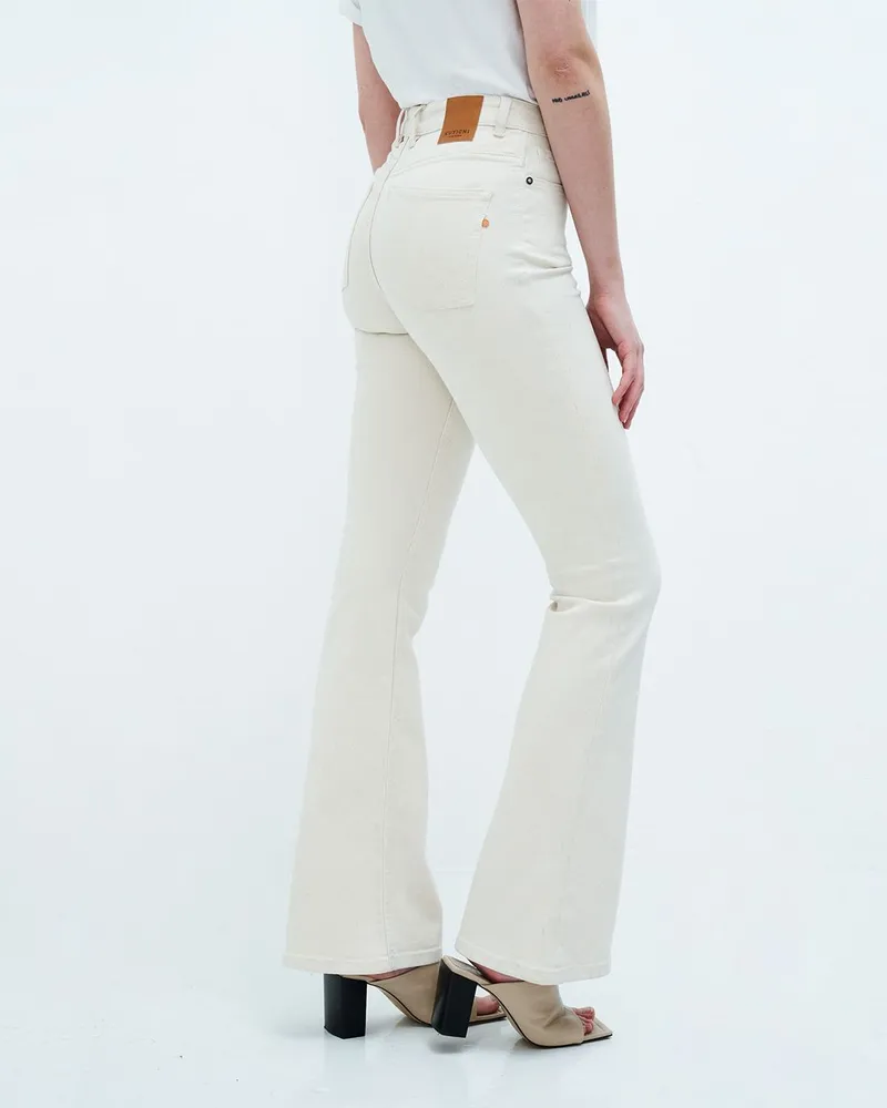 Kuyichi Kuyichi Damen vegan Jeans Lisette Flare Undyed Off White, Weiãÿ, – Produktbild 1 von 3