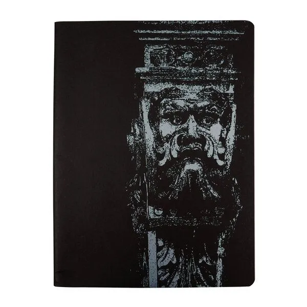 HANDGEDRUCKT HANDGEDRUCKT "Faun" Notizheft ca. DIN A4, blanko, Silber, – Produktbild 2 von 4