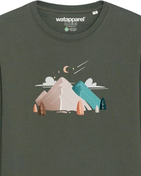 watapparel watapparel Sweatshirt Unisex Night & Clouds, Khaki, – Produktbild 3 von 3