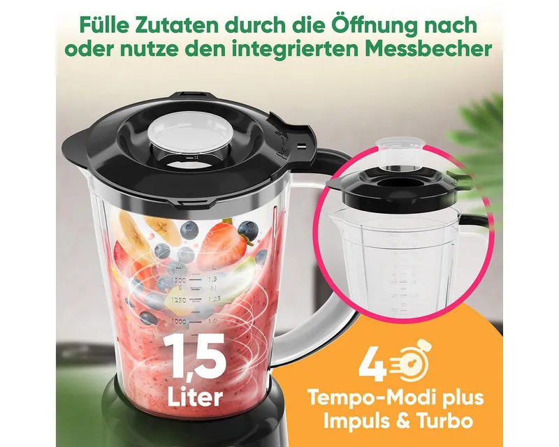 Bomann Bomann Standmixer UM 6091 CB, Standmixer 500W, Mixer, Schwarz, – Produktbild 2 von 5