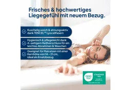 Matratzenersatzbezug TENCEL™ Lyocell Matratzenbezug mit Reißverschluss, Atmungsaktiv AM Qualitätsmatratzen, 80x200x16 cm – Produktbild 1 von 1