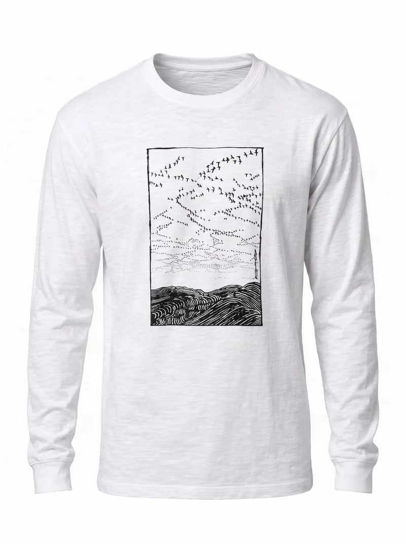KOMODO KOMODO Herren vegan T-Shirt Migration In Off-White, Weiß, – Produktbild 1 von 2