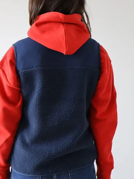 Kultgut Kultgut New Recycling Generation - Kuschelige Sherpa Fleeceweste / With Love, Dunkelblau(nightblue), – Produktbild 7 von 7