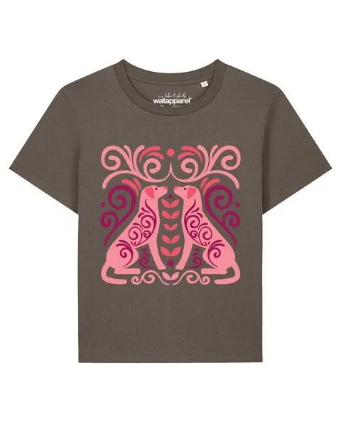 watapparel watapparel T-Shirt Frauen Hundeliebe, Mocha, – Produktbild 1 von 2
