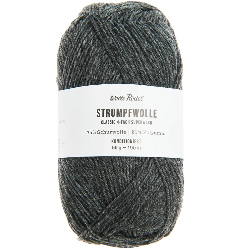 Wolle Rödel Wolle Rödel Strumpfwolle Classic 4fädig Grau, Grau, – Produktbild 1 von 1